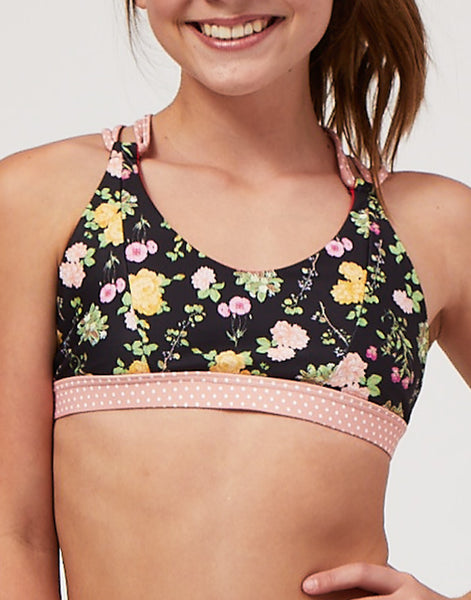 Harper Bralette - Black Floral / XS